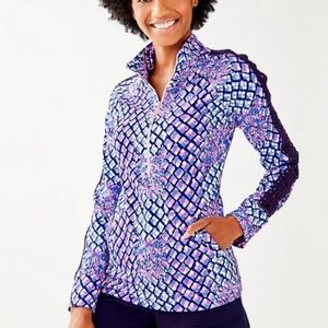 Lilly Pulitzer Skipper Popover w/ Lace Sleeve XL
